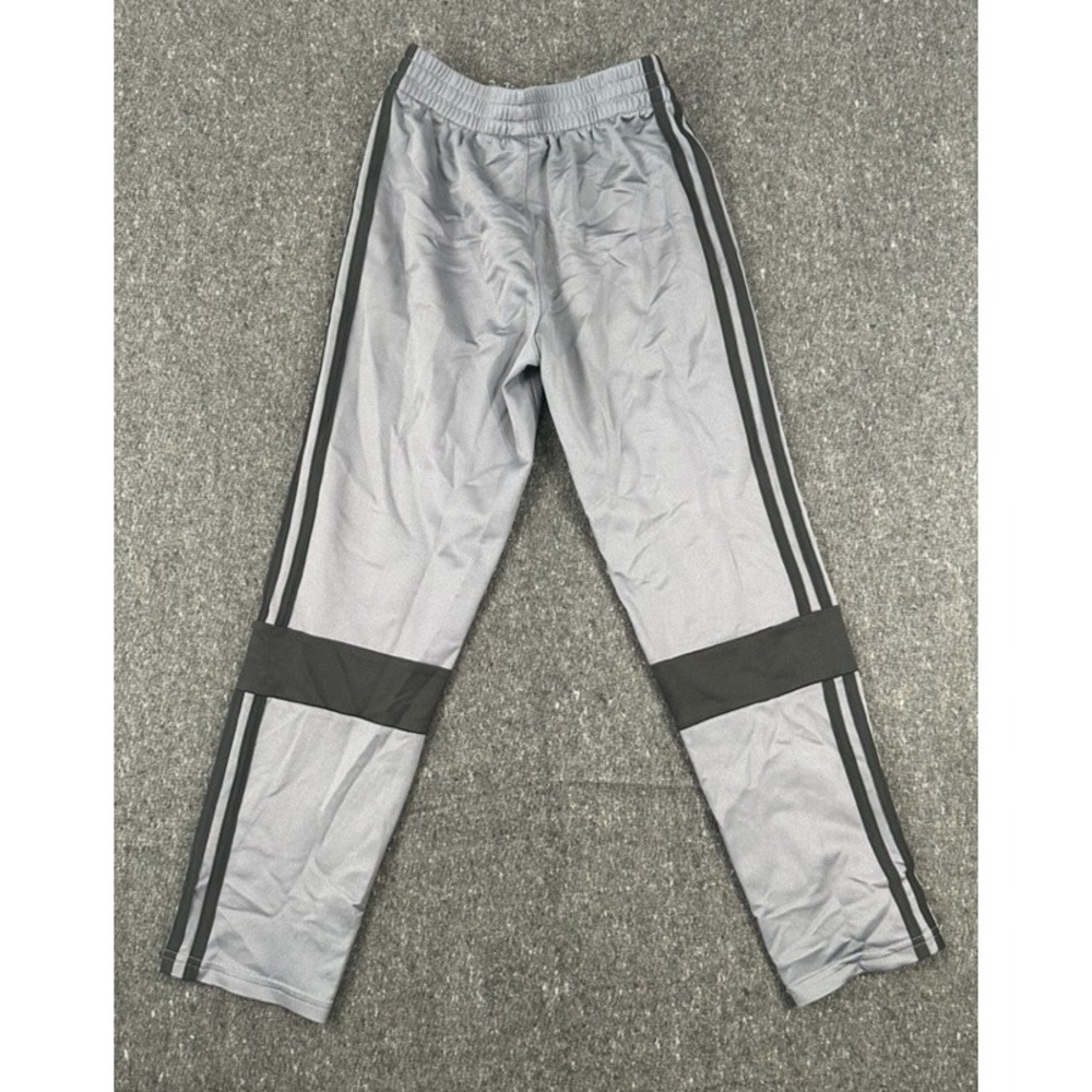 Adidas Track Pants Kids Medium 10/12 Gray Athletic 3-Stripe Colorblock Polyester